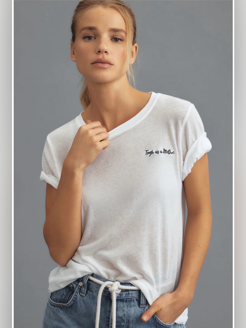 Anthropologie White Short-Sleeve Graphic Tee